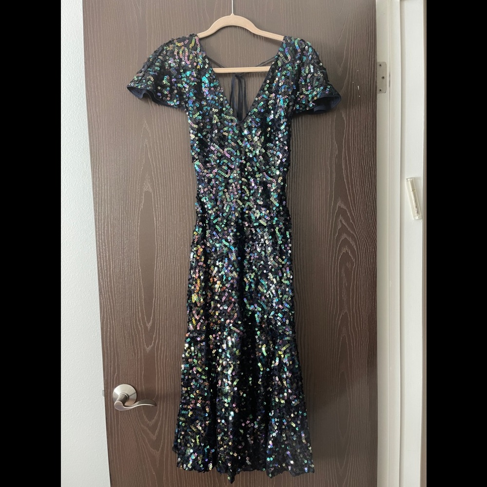 MaxAzria Collection Open Back Sequince Cocktail Dress